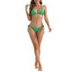 thumbnail image 2 of Conjuntos de bikini de lunares para mujer INSPIRE CHIC de 2 piezas con lazo doble en la parte trasera y parte inferior triangular, trajes de baño, pequeño, verde, 2 of 5
