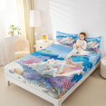 thumbnail image 3 of Manfei Pretty Sea Plant Bed Sheets,White Seashell Full Size Sheets,4 Pieces,1 Flat Sheet, 1 Fitted Sheet and 2 Pillowcases, 3 of 7