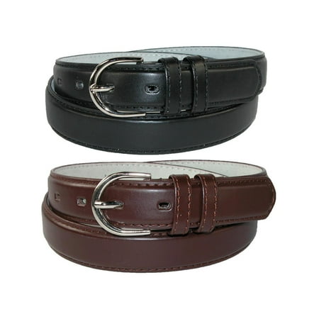 Alden Dress Belt - Women's Leather 1 1/8 Inch Dress Belt (Pack of 2 Colors)
