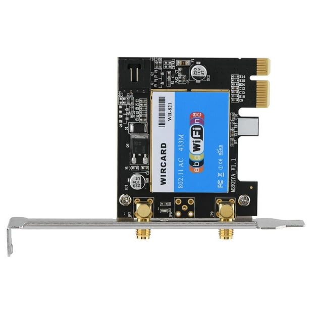 Sonew Carte réseau PCIE 433 Mbps double bande 2.4G/5G + Bluetooth 4.0 Carte  réseau Bluetooth pour ordinateur de bureau, carte sans fil PCIE double bande,  carte réseau PCIE 