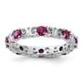 thumbnail image 4 of Auriga 925 Sterling Silver Created Ruby Ring for Women Size- 5, 4 of 6