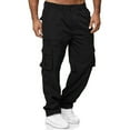 thumbnail image 5 of MLDRA Men's Cargo Pants Sweatpants Jogger Work Trousers Relaxed Fit Casual Lightweight Slacks with Multi Pockets Black, 5 of 7