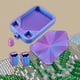 thumbnail image 5 of Bandeja para pintura de diamantes con tapa, organizador de cuentas, contenedor de almacenamiento, bandeja para clasificar cuentas azul y violeta, 5 of 8