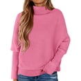 thumbnail image 1 of Suéter PRETTYGARDEN 2025 Rosa Cuello Alto y Mangas Murciélago Talla XXL, 1 of 8