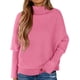 thumbnail image 1 of Suéter PRETTYGARDEN 2025 Rosa Cuello Alto y Mangas Murciélago Talla XXL, 1 of 8