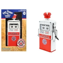 1954 Tokheim 350 Twin Gas Pump "Red Crown Gasoline" White & Red "Vintage Gas Pumps" Series 17 1/18 Diecast Replica by Greenlight