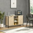 thumbnail image 2 of HOMCOM Kitchen Sideboard, Buffet Cabinet with 2 Door Cupboards, 3 Open Shelves and Adjustable Shelves, Oak Tone, 2 of 10