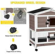 AIVITUVIN Rabbit Cage,Indoor Rabbit Hutch with Matel Frame and Pull Out Tray,Bunny Hutch Chicken Coop with Run