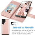 thumbnail image 4 of Tiflook Wallet Case For Samsung Galaxy S23 Ultra (6.8-inch) SM-S918 Card Slots Holder Carrying Flip PU Leather Cover [Detachable Magnetic Hard Case] Rose Gold, 4 of 7