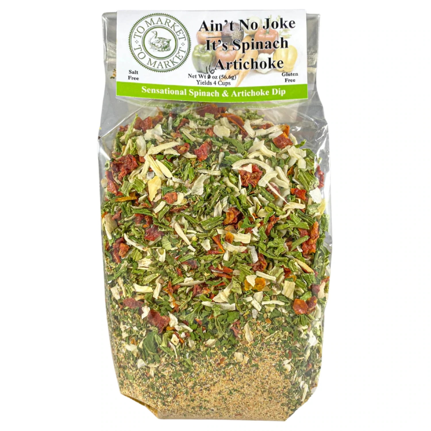 Ain't No Joke, It's Spinach Artichoke - 2oz Salt Free  Gluten Free Spinach Dip Mix