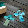 thumbnail image 4 of WIRESTER Set of 2 Aluminum Cross Hanging Ornaments for Christmas Tree Holidays Party Home Office Xmas Tree Decoration Gift - Blue Anchor Wood-Look & Ocean Sea Turtles, 4 of 6