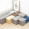thumbnail image 3 of Ottoman Footrest Stool Small Ottoman with Storage Foldable Ottomans Foot Rest Footstool Bench for Living Room 12x12x12inches Grey, 3 of 6