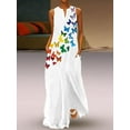 thumbnail image 3 of Summer Women Maxi Dress Bohemian Style Sleeveless Looser Long Dresses Female Clothing 3D Printed Colorful Reflective Beach Dress, 3 of 6