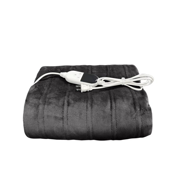 NAOJIE Electric Heated Blanket,Soft Flannel Fast Heating Bed Blanket with Multi-Color Option,10 Heating Levels & 1-8H Auto Off,Over-Heat Protection,Ideal Winter Christmas Gifts(Dark Gray,S)