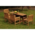 thumbnail image 5 of Teak Dining Set: 4 Seater 5 Pc: 69" Warwick Console Folding Dining Rectangle Table And 4 Devon Arm/Captain Chairs Outdoor Patio Grade-A Teak Wood WholesaleTeak #WMDSDVi, 5 of 6