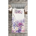 thumbnail image 3 of Ambesonne Lavender Quilted Bedspread Set 2 Pcs, Pink Purple Flowers, Twin Size, Violet White Pink, 3 of 3