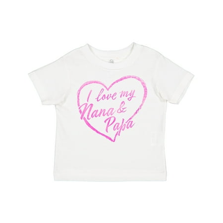 

Inktastic I Love My Nana and Papa in Pink Chalk Heart Gift Toddler Boy or Toddler Girl T-Shirt