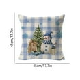 thumbnail image 3 of NWOKYZGH 1Pc Winter Snowman Joy Snowflake Christmas Throw Pillow Covers, Xmas Tree Winter Holiday Blue Buffalo Plaid Cushion Case Decoration for Sofa Couch, 3 of 6