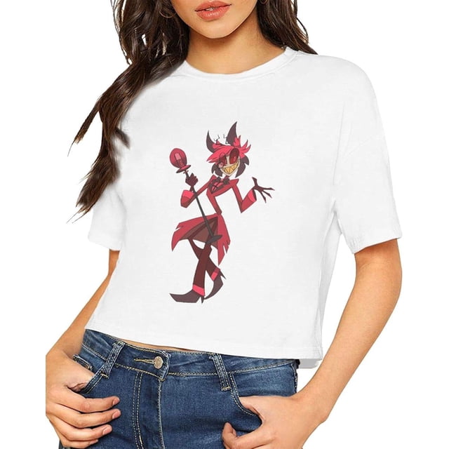 T-Shirt à Manches Courtes Anime Hazbin_Hotel Merch pour Jeunes