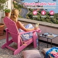 thumbnail image 4 of Gymax 2Pcs Oversized Adirondack Chair Lounge Adirondack Chair w/Adjustable Cup Holder Pink, 4 of 9
