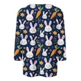 thumbnail image 4 of lcziwo Oversized Sweaters for Women 2025 Easter Eggs Graphic Tees Shirt Casual Crew Neck 3/4 Length Sleeve Tops Cotton Pullover Blouse Multicolor XXXXXL, 4 of 6