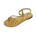 thumbnail image 2 of Caywon Women Strappy Sandals, Elastic Ankle Strap Flat, Open Toe Slip On Summer, Comfortable Ladies Beach Shoes Sandalias Mujer, 2 of 7