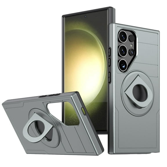 SaniMore Case for Samsung Galaxy S24 Ultra, Kickstand Holder, Magnetic Car Mount, Function Slim Fit Protection Shockproof Anti-fall Magnetic Heavy Duty Protective Cover for Galaxy S24 Ultra, Gray