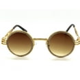 thumbnail image 4 of Sunglasses Men Hip Hop Shades Round Gold Metal Diamond Bling Brown, 4 of 7