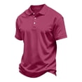 thumbnail image 3 of Trgacdwlo Polo Shirts for Men Collared Button Mens Short Sleeve Shirt Quick Dry Summer Sun Protection Golf Polo Shirts for Men Deep Red M, 3 of 6