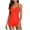 Red, variant on Tummy Control Swimsuits for Women Halter Neck Tie Back Swimsuit High Waist Bathing Suits L