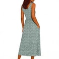 thumbnail image 5 of XUNKUSGA Summer Dresses for Women Fashion Floral Long Dresses Casual Sleeveless Flowy Aline Maxi Dresses with Pockets Casual Loose Tank Dresses S-2XL,Green, 5 of 5