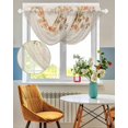 thumbnail image 3 of Waterfall Valances for Windows, Orange Botanical Kitchen Sheer Valance Curtains, Farmhouse Leaf Fall Thanksgiving Rod Pocket Elegant Swag Valances for Living Room Bedroom, 47.2"x38.5", 1 Panel, 3 of 8