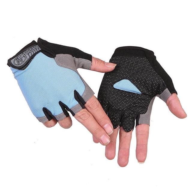 Guantes de ciclismo, fitness, levantamiento de pesas, medio dedo, antideslizantes, tácticos, para gimnasio, deportes al aire libre, guantes protectores solares para hombres y mujeres