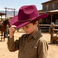 thumbnail image 2 of TBWNWG Kids Cowboy Hat Western Style Sun for Boys Girls Outdoor Adventures Adjustable Design Comfortable Fit,Size 6-12 Years, 2 of 4