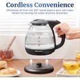 thumbnail image 3 of EKT1001 Electric 1.0L BPA-Free 1100W Glass Kettle Cordless 360° Base, Stylish Blue LED Interior, Handy Auto Shut-Off Function – Quickly Boil Water For Tea & More, Black, 3 of 5