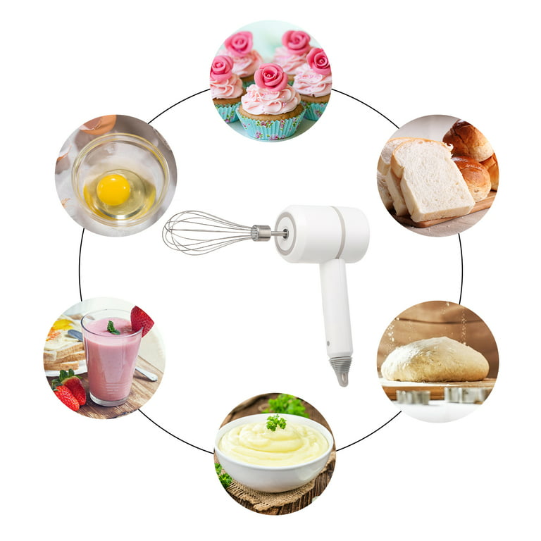 D2813 Wireless Hand Mixer, Charging Handheld 2pc Portable Whisk Mini High  Power Beater Baking