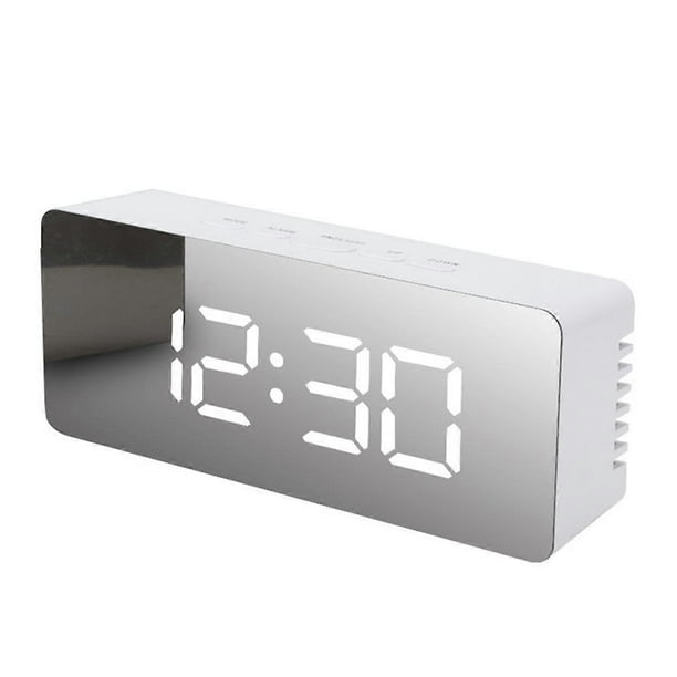 LED Mirror Digital Clock Bedroom Office Travel Electronic Table Clock Desktop Alarm Clock Temperature Function