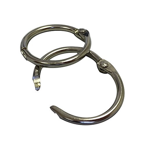 Loose Leaf Binder Rings, 3/4 Inch (19mm) Capacity, 100 Pack, Silver