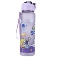 thumbnail image 5 of Yucurem 800ml Cartoon Space Water Bottle with Straw & Handle for Outdoor Sports Water Bottles for Sports (Purple), 5 of 10