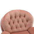 thumbnail image 5 of Swivel Chair with Ottoman Set, Velvet Tufted Upholstered Accent Chair, Single Sofa Chair with 360 Degree Metal Base for Living Room, Bedroom, Home Office, Pink, 5 of 9
