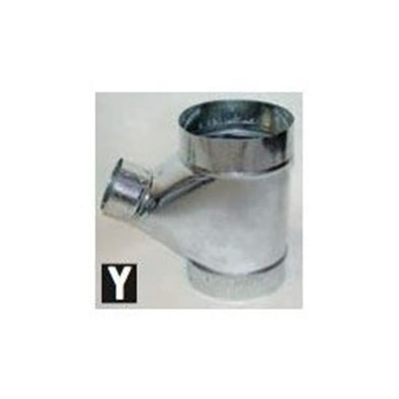 Gray Metal Products 3603014 4 x 4 x 3 in. Galvanized Connector Wye Pipe