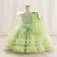 thumbnail image 4 of IBTOM CASTLE Girls Birthday Party Dress Heart Glitters Tulle Princess Dress Toddler Flower Girl Wedding Prom Pageant Gown 1-2 Years Sage Green, 4 of 9