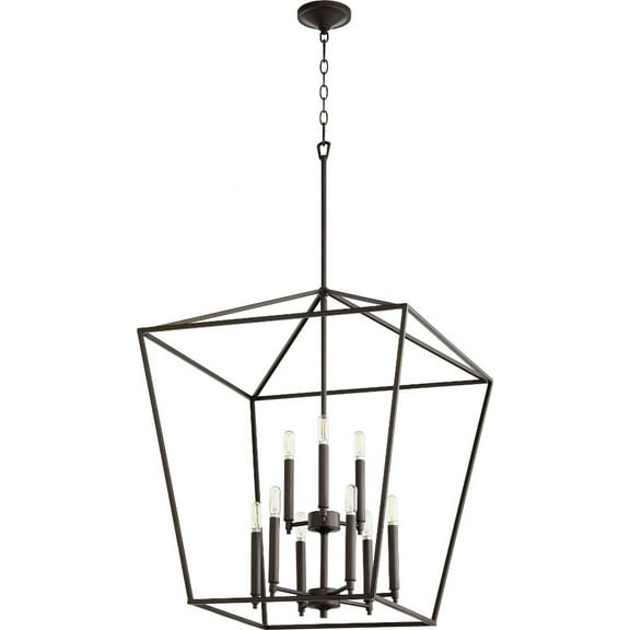 604-9-86-Quorum Lighting-Gabriel - 9 Light 2-Tier Entry Pendant in Quorum Home Collection style - 24 inches wide by 29.5 inches high-Oiled Bronze