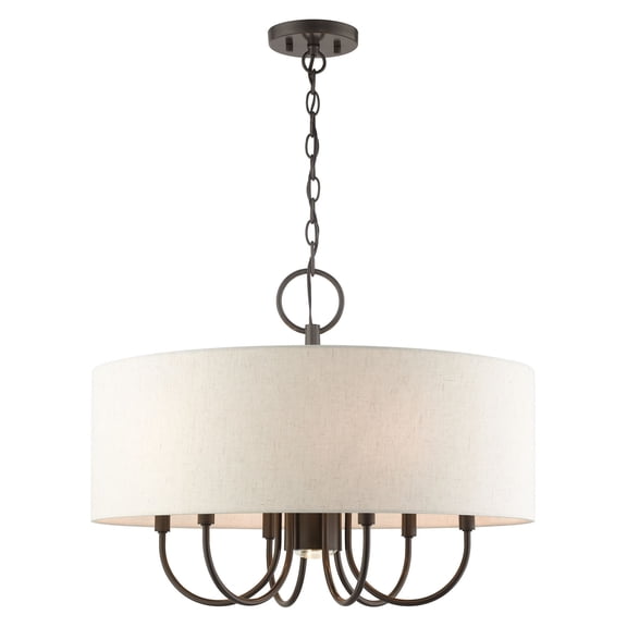 49806-92 Livex Lighting Blossom - 7 Light Pendant in New Traditional Style - 24 Inches wide by 18.75 Inches high-English Bronze Finish -Traditional