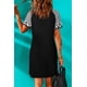 thumbnail image 1 of ABPHQTO Vestido tipo camiseta fruncido con gráfico divertido de Pizzatarian negro para mujer, 1 of 5