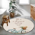thumbnail image 3 of Round Rugs 4Ft, Spring Round Area Rug Washable Indoor Throw Carpet, Country Bicycle Botanical Blossom Wild Flowers Soft Non Slip Circle Rug for Kitchen Nursery Room Home Decor Aesthetic, 3 of 8