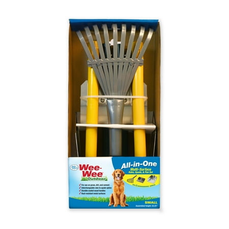 UPC: 0045663975296 | Four Paws Wee-Wee Dog Poop Rake Spade & Pan Black Metal & Wood Pooper Scooper Set SM