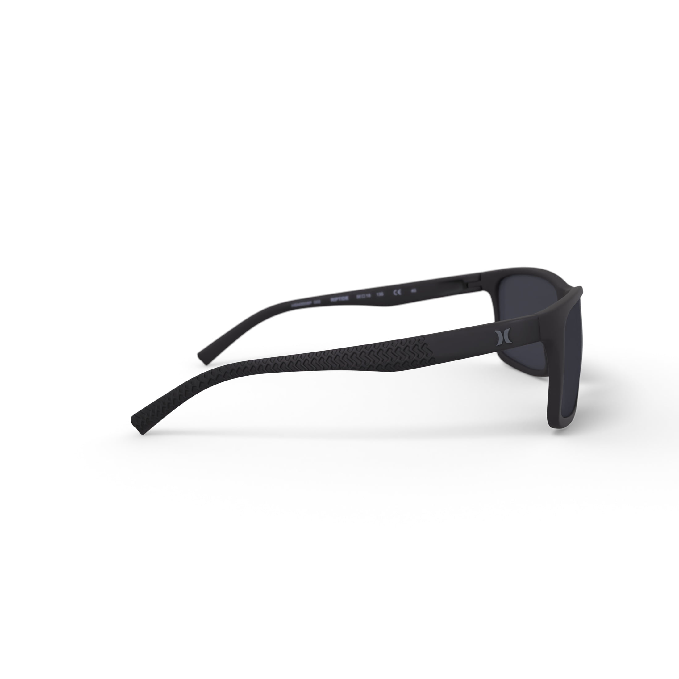 Hurley Men's Rx'able Sport Polarized Sunglasses, HSM3008PWM Riptide, Black, 56-18-135, with Case
