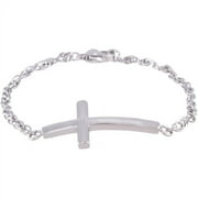 CONNECTIONS FROM HALLMARK Stainless Steel Sideways Cross Bracelet, 7