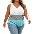 thumbnail image 5 of Wensltd Women Plus Size V Neck Sleeveless Tank Tops Color Block Soft Stretch Breathable Curved Hem Tank Shirt For Summer Daily Casual, 5 of 8